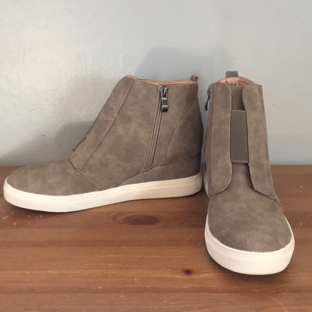 Taupe Wedge Sneakers